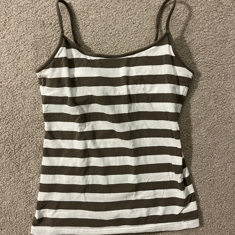 Y2K Striped Brown and White Women's Cami